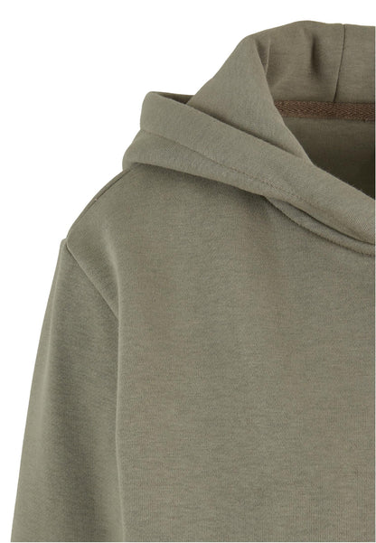 Ladies Fluffy Zip Hoody in Pale Olive, Detailansicht