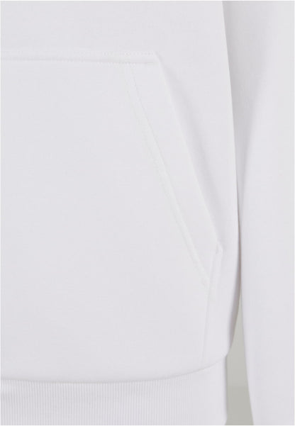 Ladies Fluffy Zip Hoody in White, Detailansicht