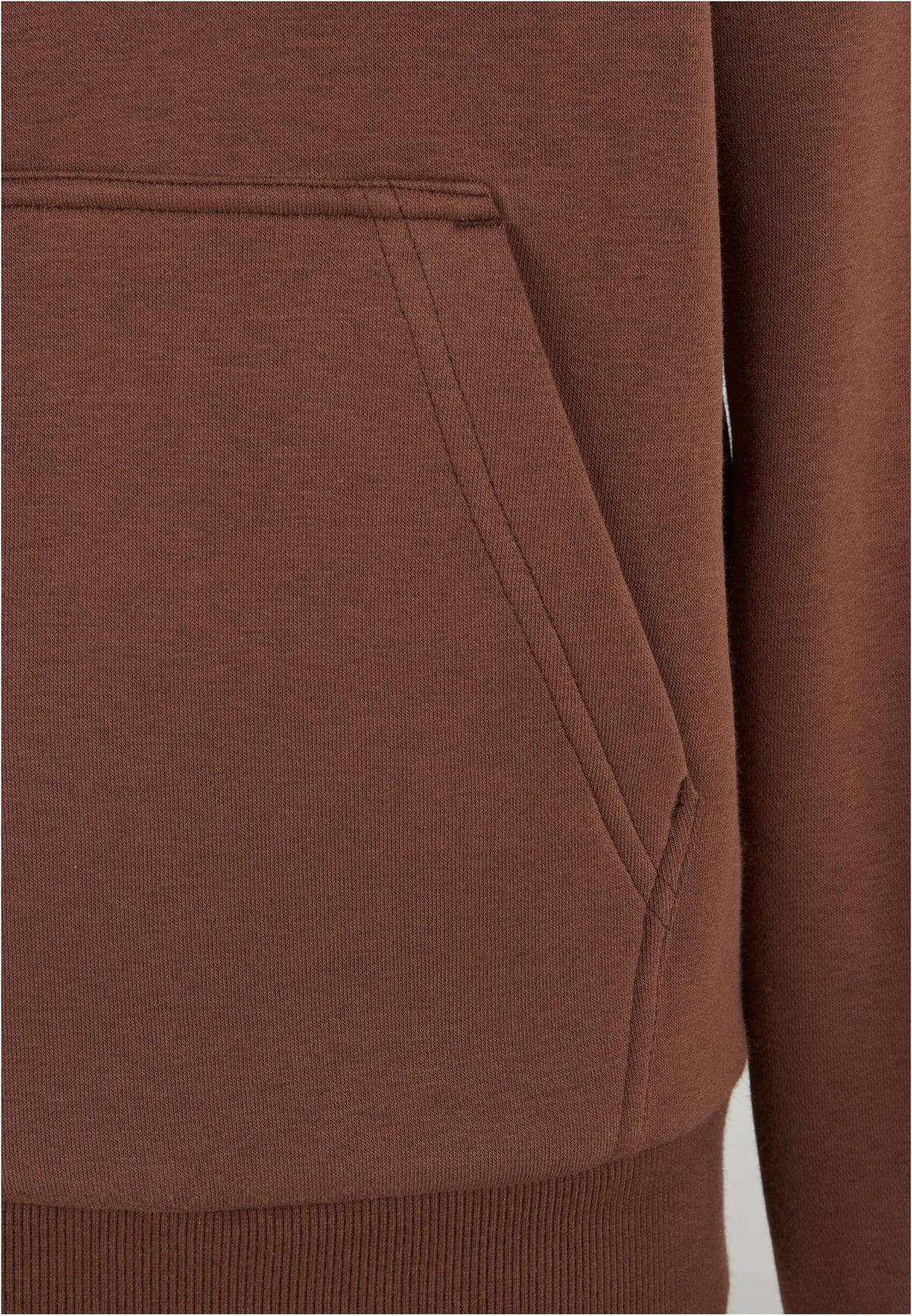 Ladies Fluffy Zip Hoody in Chocolate Brown, Detailansicht