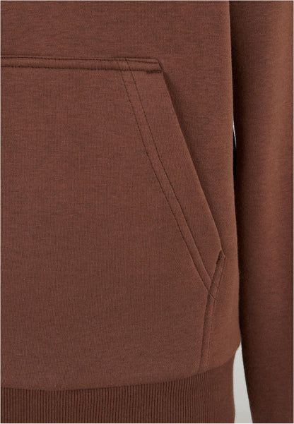 Ladies Fluffy Zip Hoody in Chocolate Brown, Detailansicht
