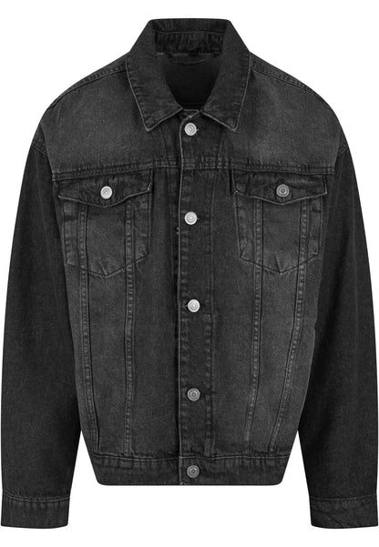 Heavy Ounce Boxy Denim Jacket in Black Washed, Vorderansicht