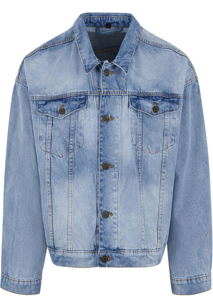 Heavy Ounce Boxy Denim Jacket in New Light Blue Washed, Vorderansicht