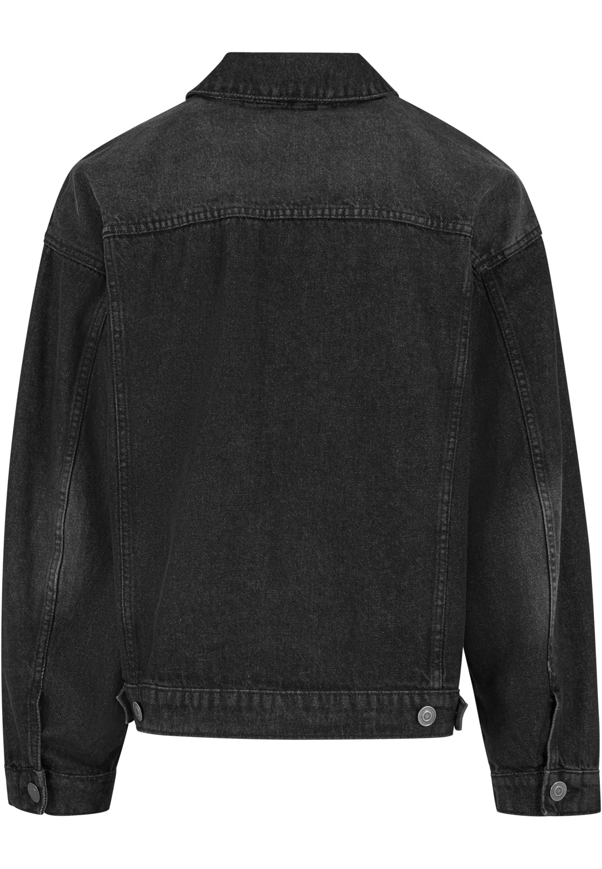 Heavy Ounce Boxy Denim Jacket in Black Washed, Rückansicht