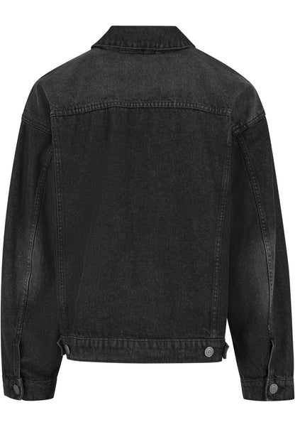 Heavy Ounce Boxy Denim Jacket in Black Washed, Rückansicht