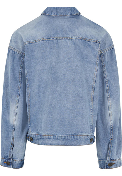 Heavy Ounce Boxy Denim Jacket in New Light Blue Washed, Rückansicht