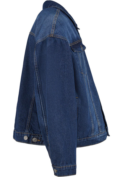 Heavy Ounce Boxy Denim Jacket in New Mid Blue Washed, Detailansicht