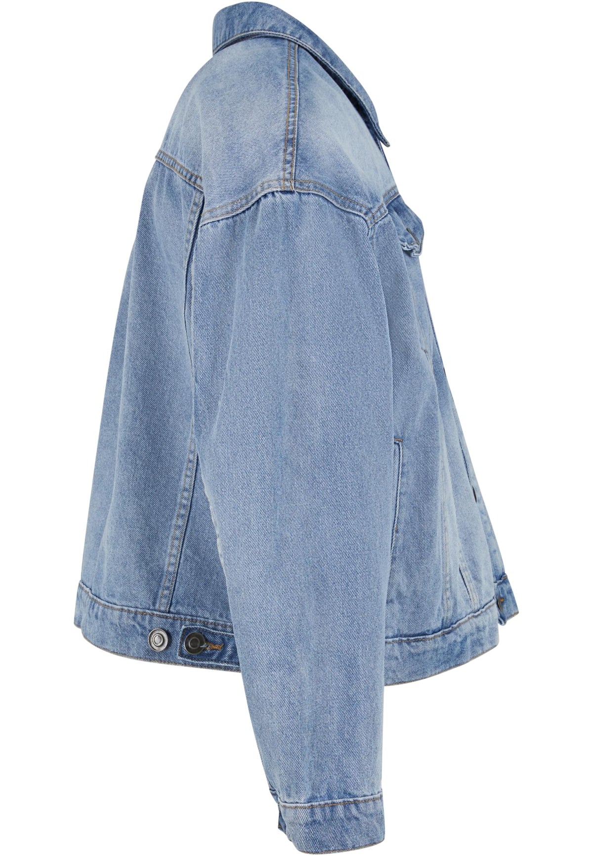 Heavy Ounce Boxy Denim Jacket in New Light Blue Washed, Detailansicht