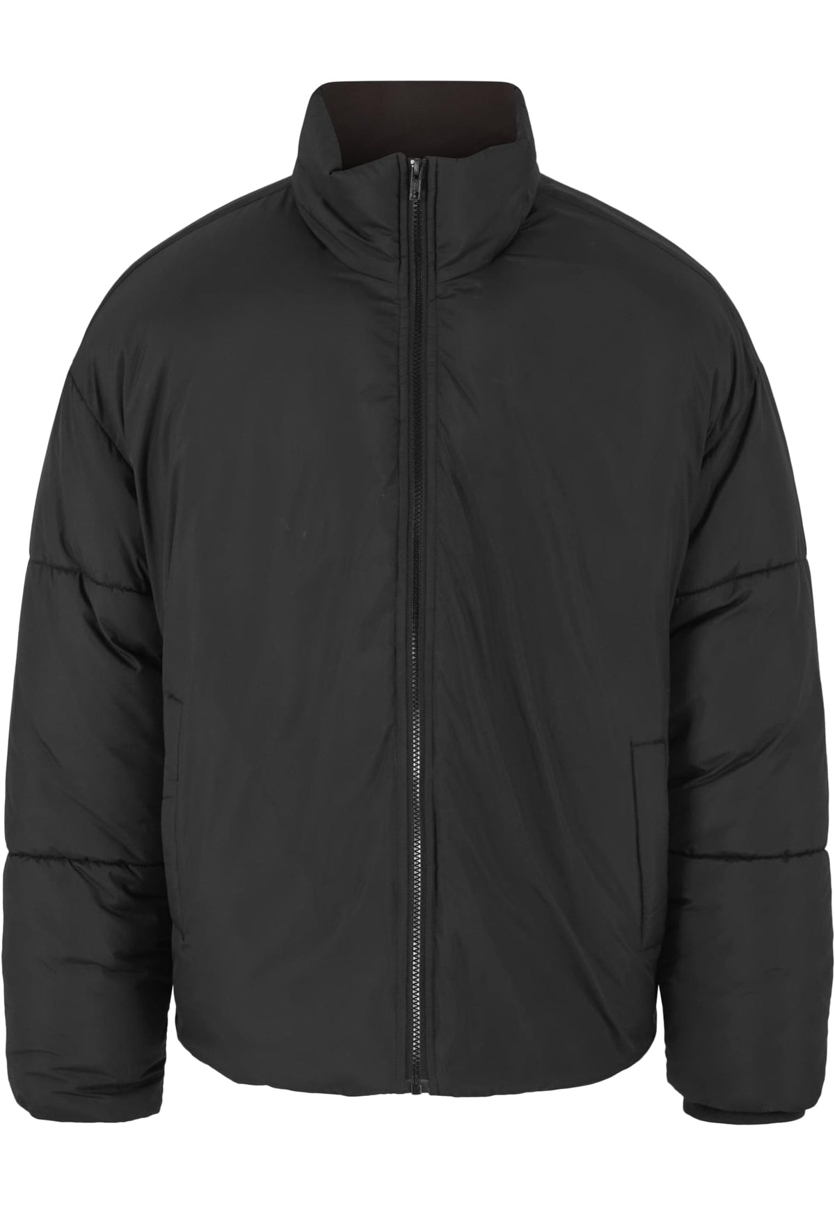Ladies Loose Puffer Jacket in Schwarz, Vorderansicht