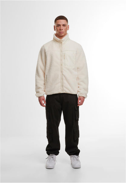 Bonded Sherpa Jacket in White Sand, getragen