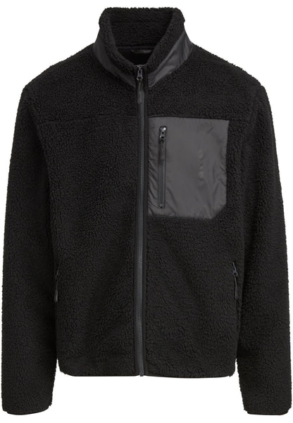 Bonded Sherpa Jacket in Schwarz, Vorderansicht