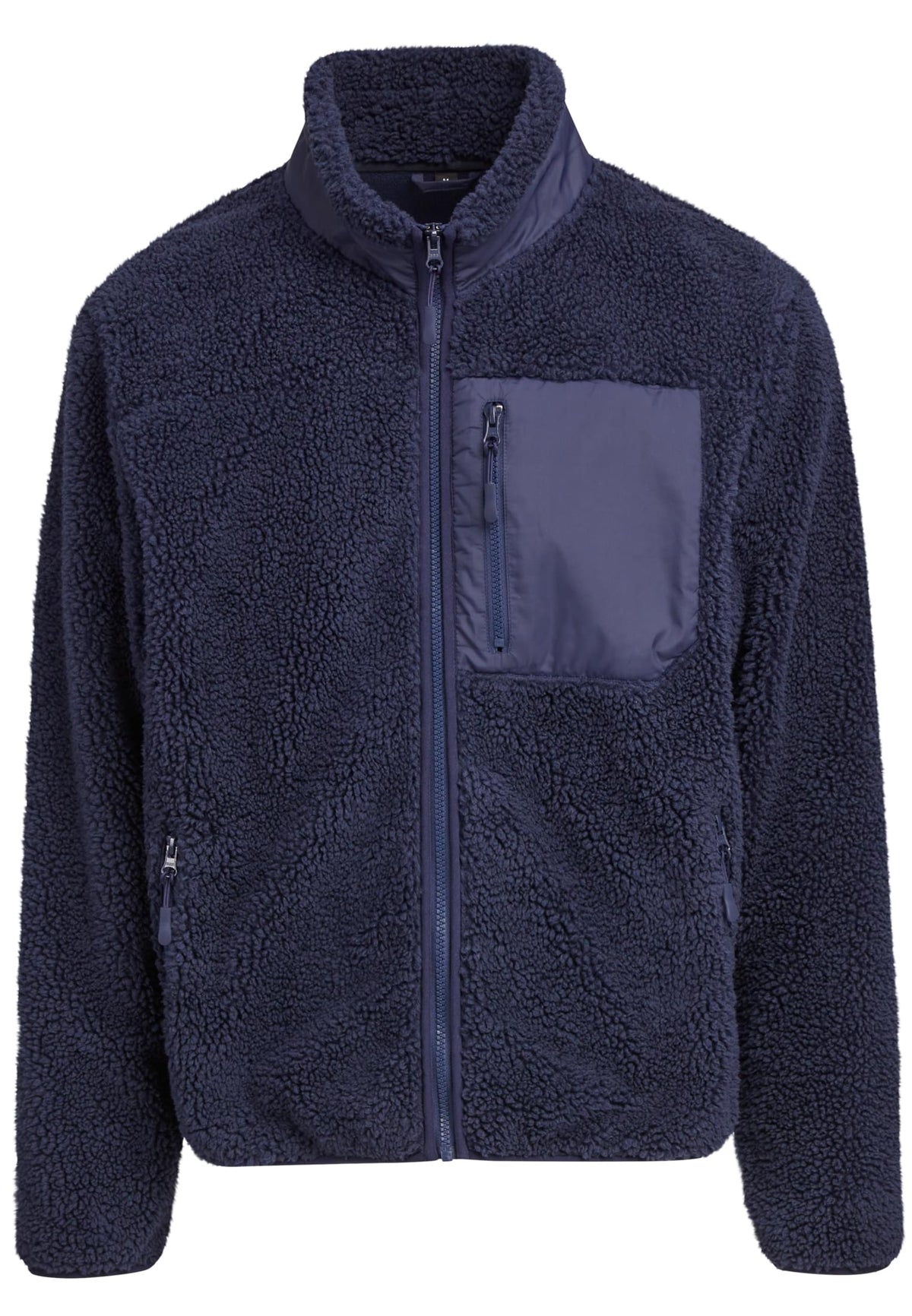 Bonded Sherpa Jacket in Navy, Vorderansicht
