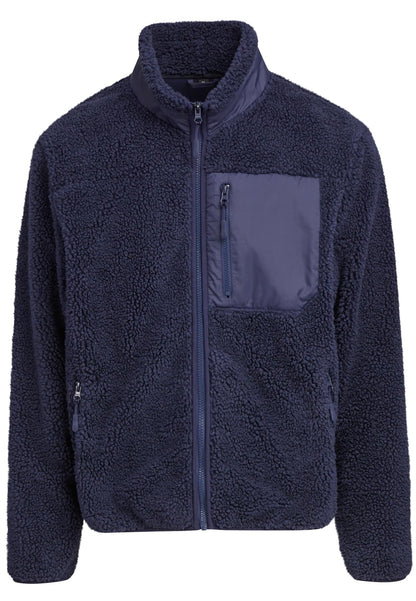 Bonded Sherpa Jacket in Navy, Vorderansicht