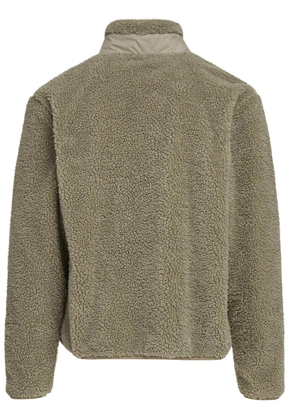 Bonded Sherpa Jacket in Pale Olive, Rückansicht