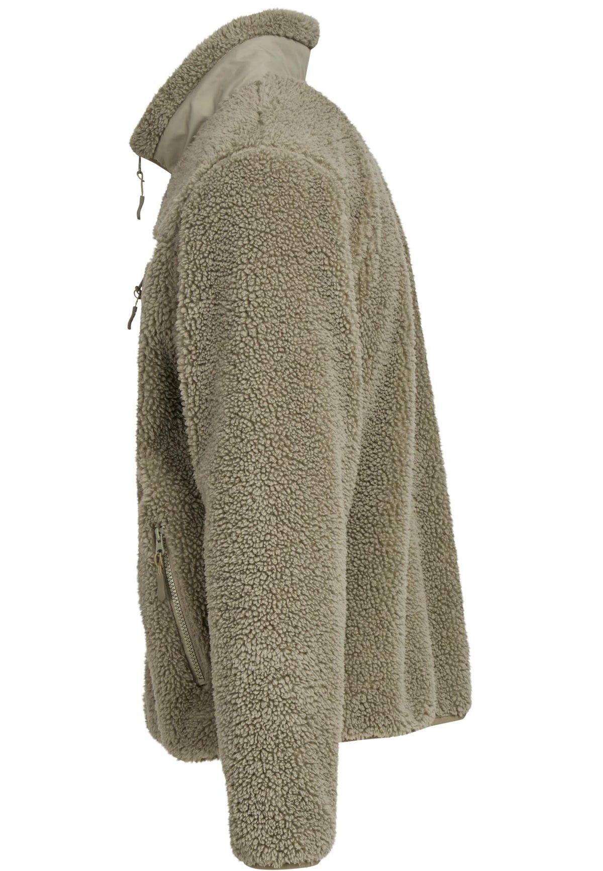 Bonded Sherpa Jacket in Pale Olive, Detailansicht