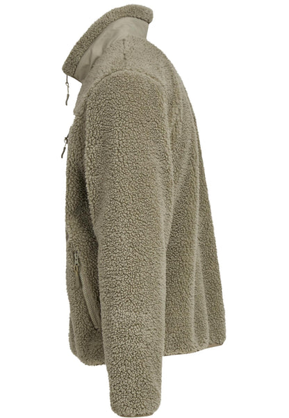 Bonded Sherpa Jacket in Pale Olive, Detailansicht