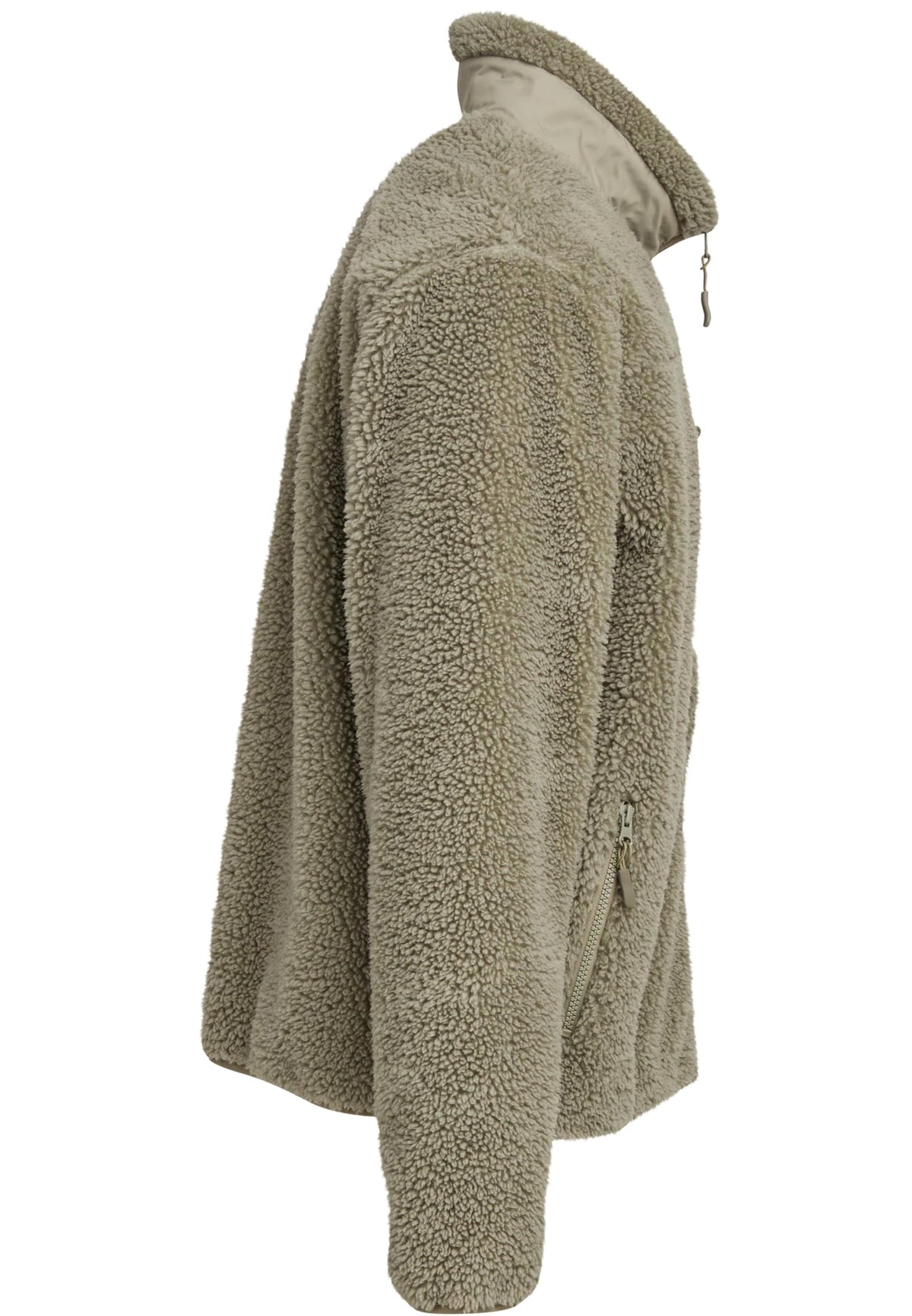 Bonded Sherpa Jacket in Pale Olive, Detailansicht