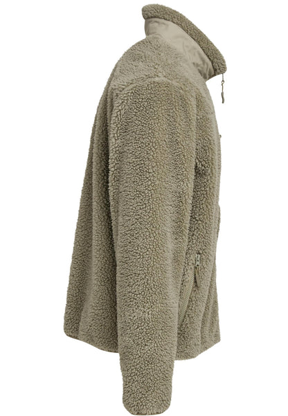 Bonded Sherpa Jacket in Pale Olive, Detailansicht