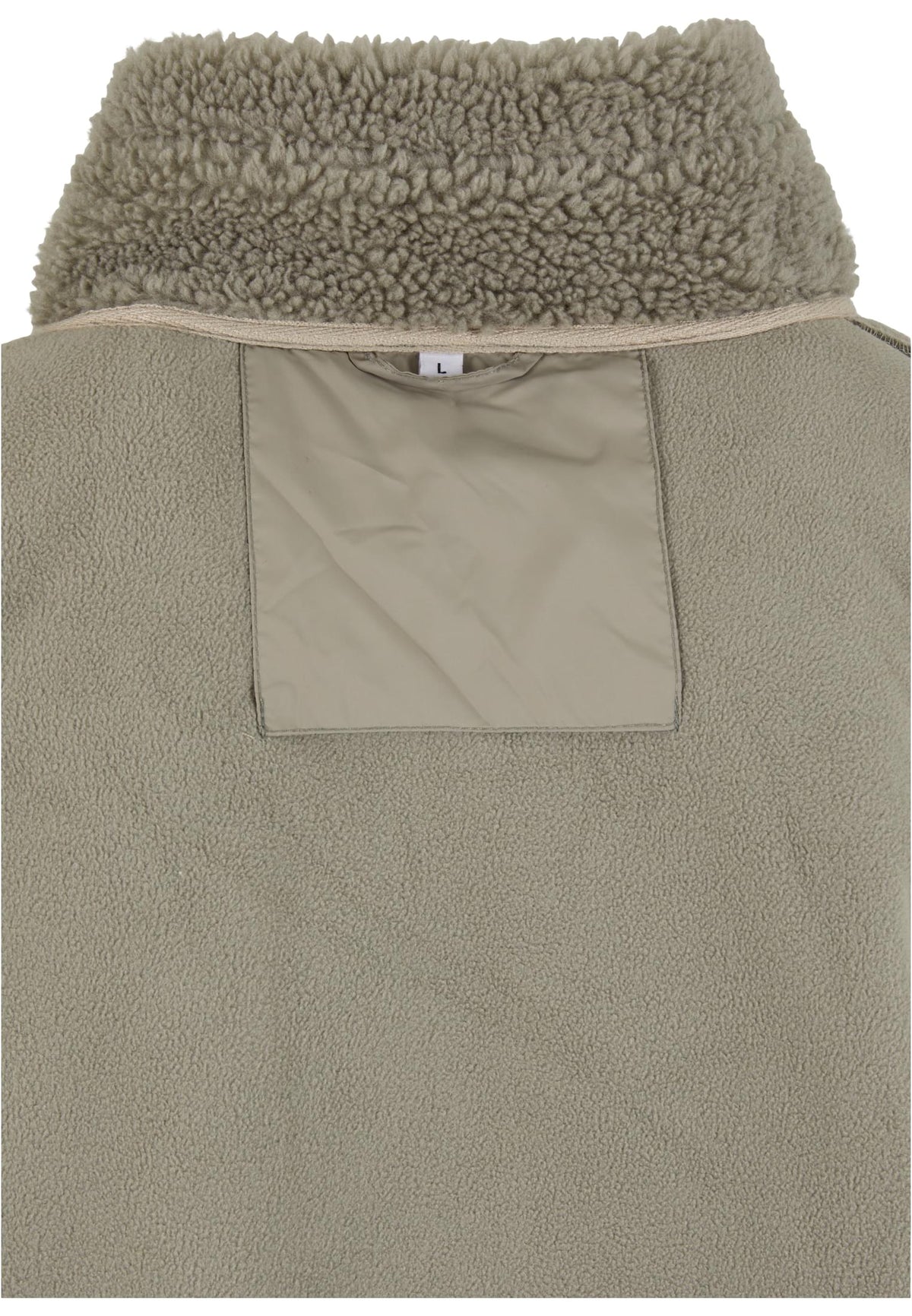 Bonded Sherpa Jacket in Pale Olive, Detailansicht
