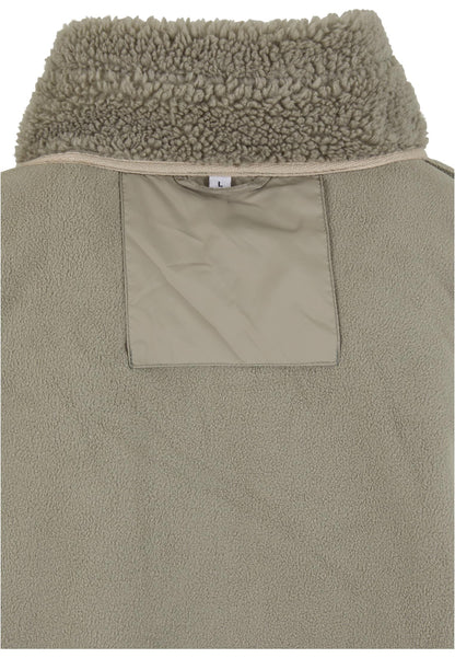 Bonded Sherpa Jacket in Pale Olive, Detailansicht