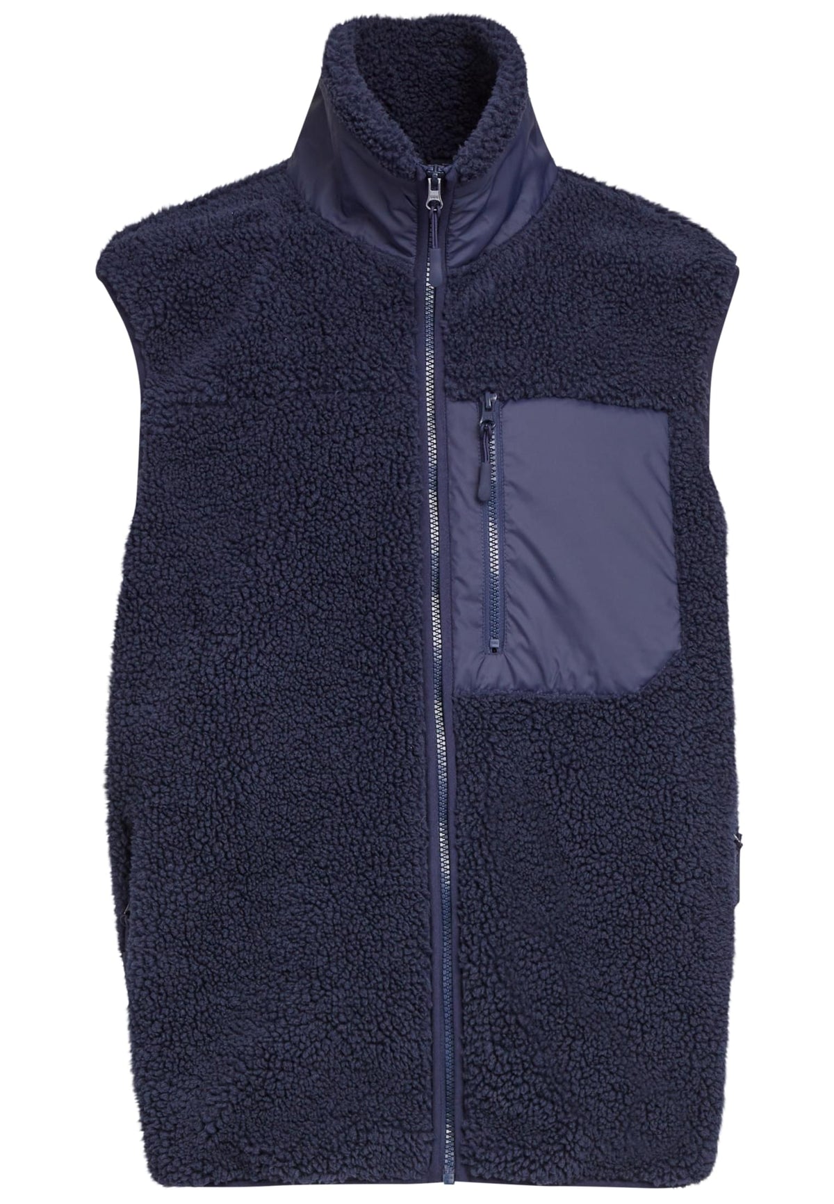 Bonded Sherpa Vest in Navy, Vorderansicht
