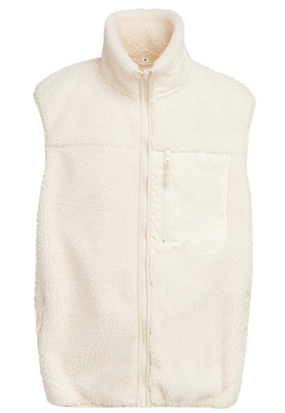 Bonded Sherpa Vest in White Sand, Vorderansicht