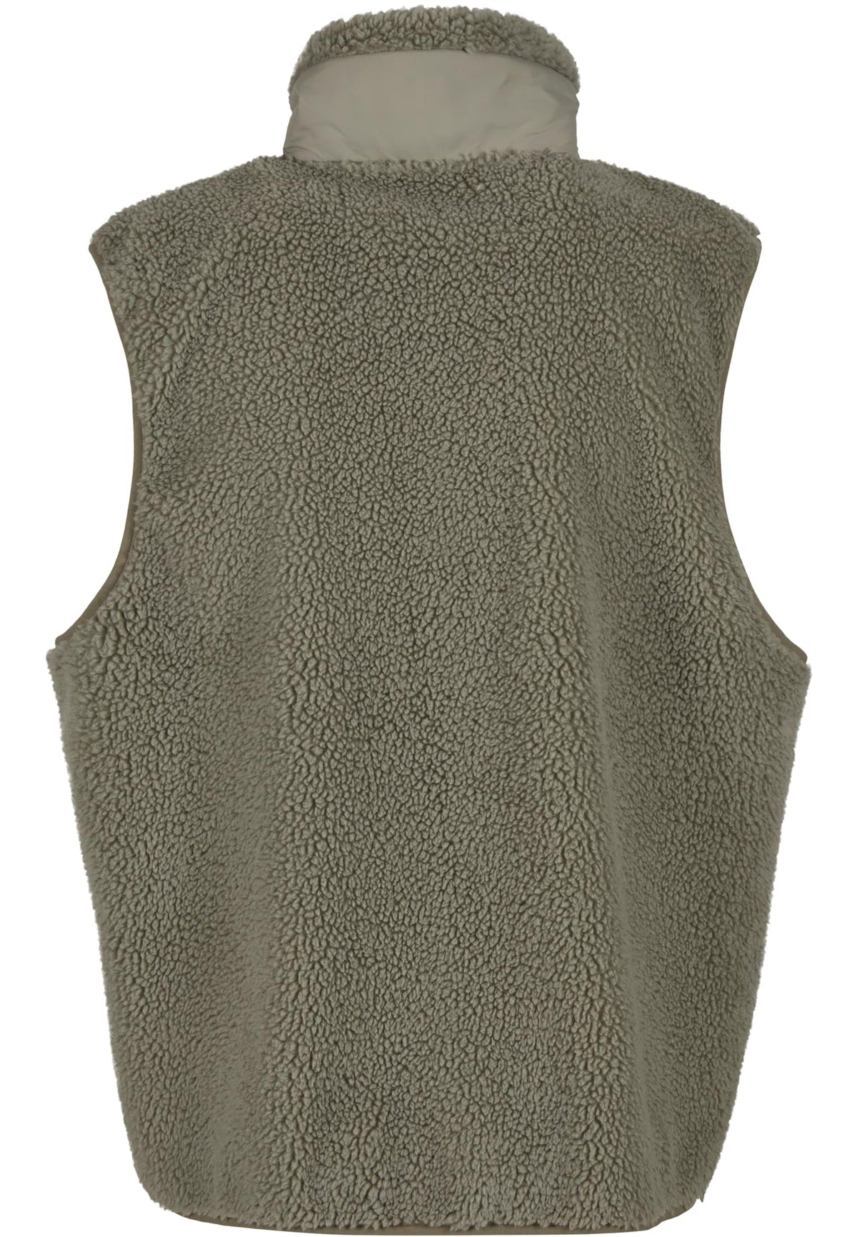 Bonded Sherpa Vest in Pale Olive, Rückansicht