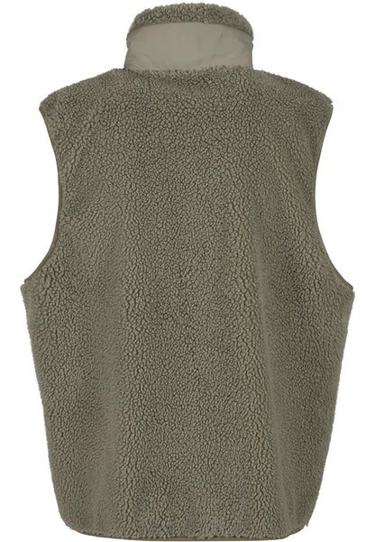 Bonded Sherpa Vest in Pale Olive, Rückansicht