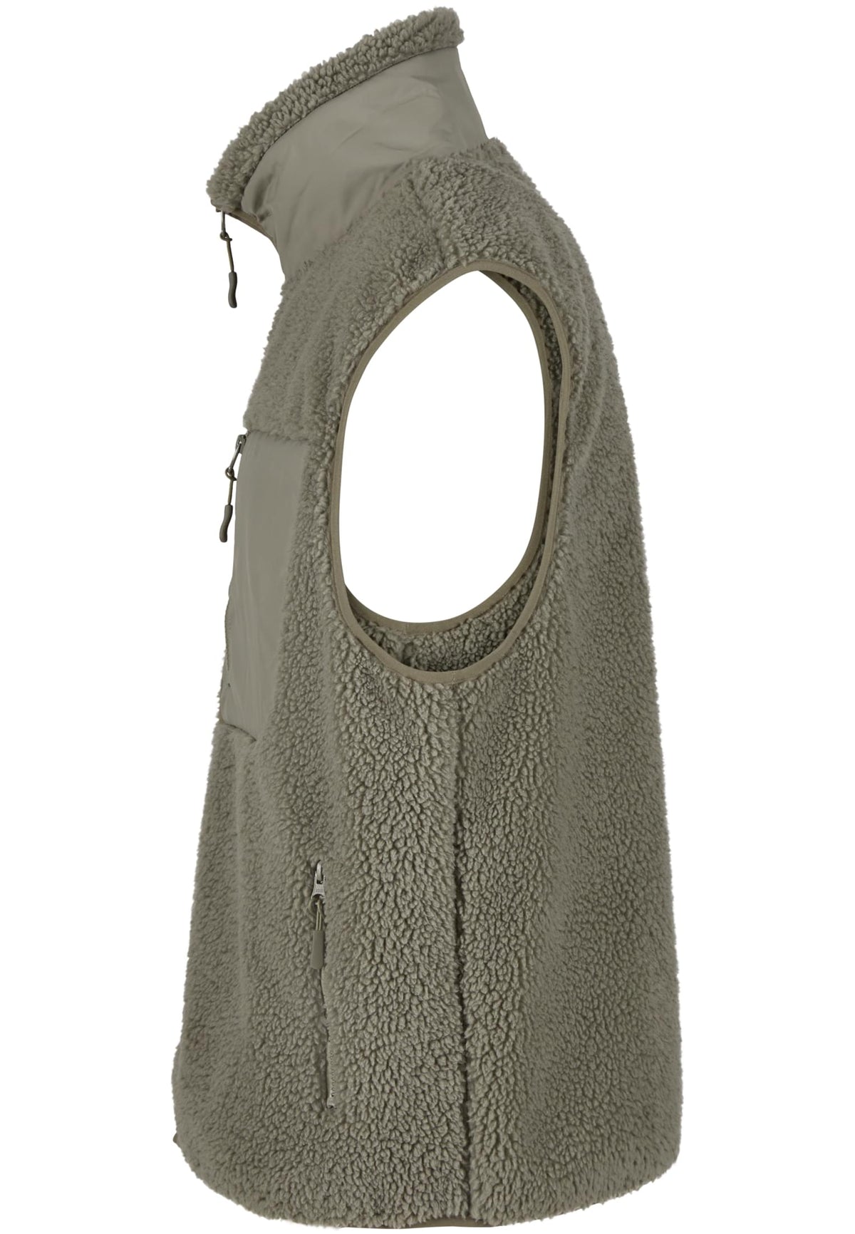 Bonded Sherpa Vest in Pale Olive, Detailansicht