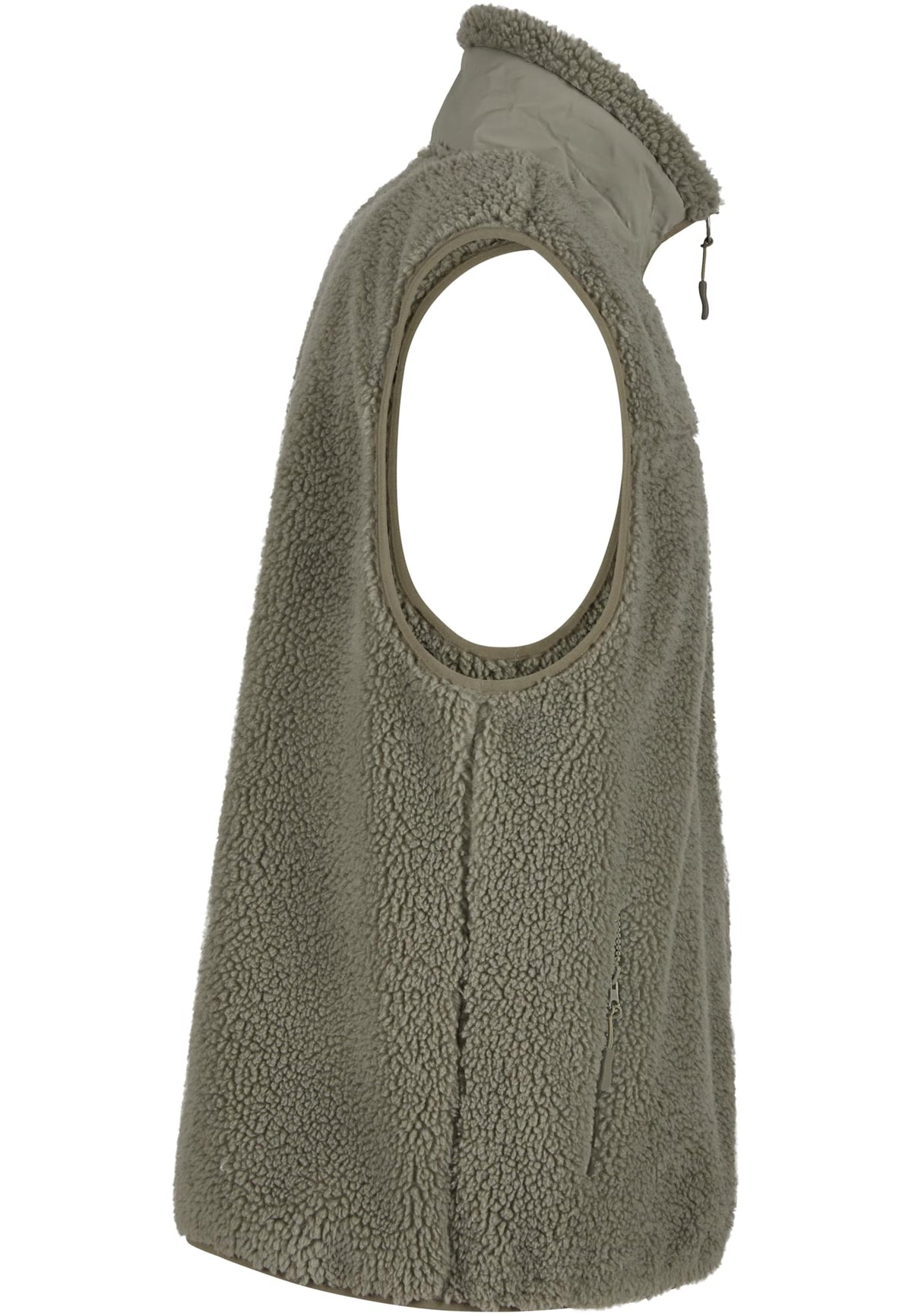 Bonded Sherpa Vest in Pale Olive, Detailansicht