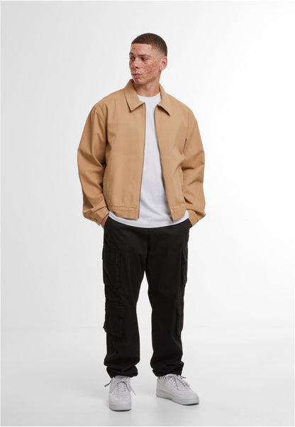 Basic Workwear Jacket in Union Beige, getragen